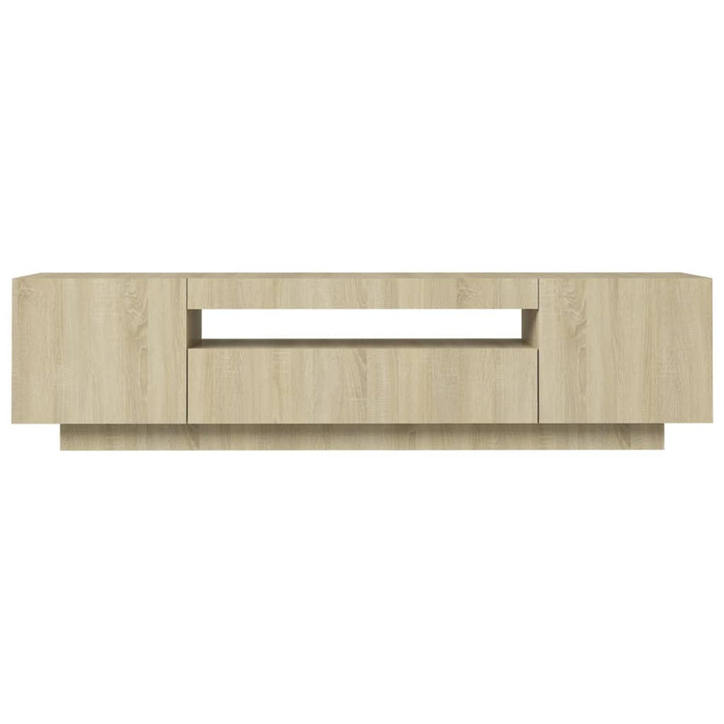 TV Cabinet with LED Lights Sonoma Oak 160x35x40 cm