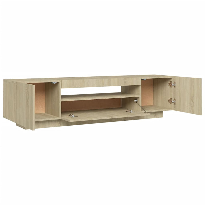 TV Cabinet with LED Lights Sonoma Oak 160x35x40 cm