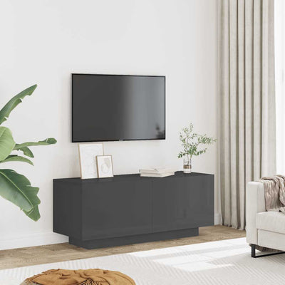 TV Cabinet High Gloss Grey 100x35x40 cm Engineered Wood