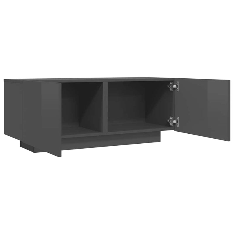 TV Cabinet High Gloss Grey 100x35x40 cm Engineered Wood