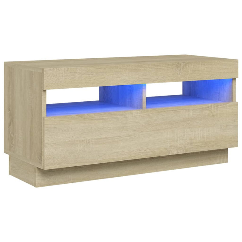 TV Cabinet with LED Lights Sonoma Oak 80x35x40 cm