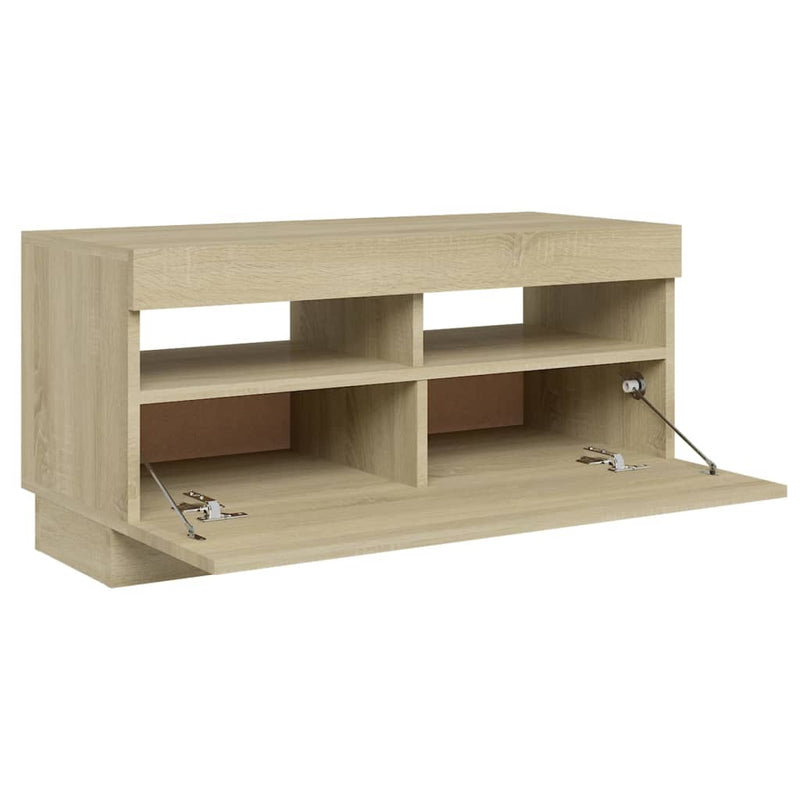 TV Cabinet with LED Lights Sonoma Oak 80x35x40 cm