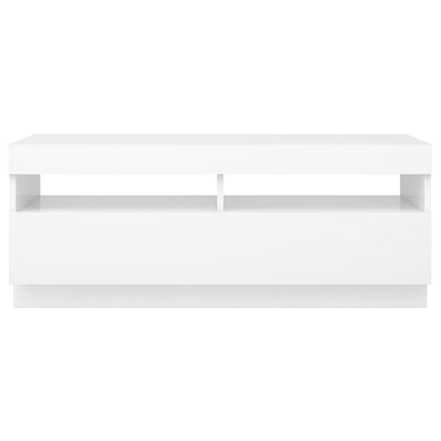 TV Cabinet with LED Lights White 100x35x40 cm