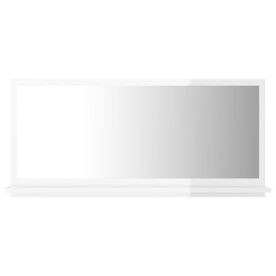 Bathroom Mirror High Gloss White 80x10.5x37 cm Engineered Wood