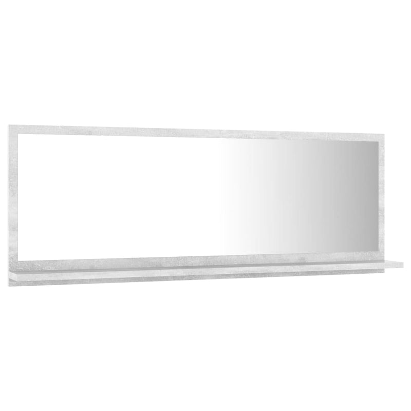 Bathroom Mirror Concrete Grey 100x10.5x37 cm Engineered Wood