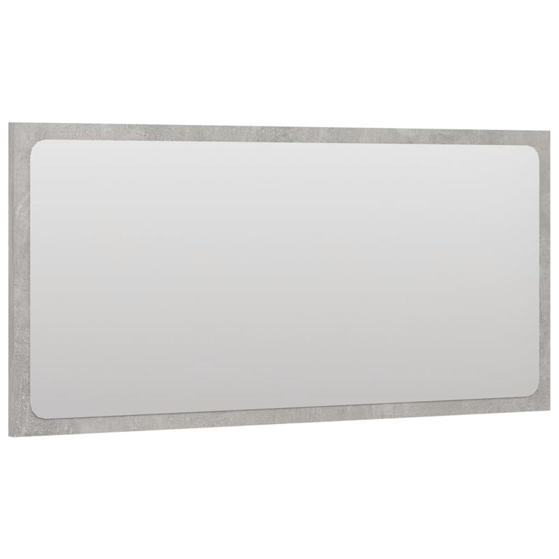 Bathroom Mirror Concrete Grey 80x1.5x37 cm Engineered Wood