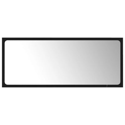 Bathroom Mirror Black 90x1.5x37 cm Engineered Wood