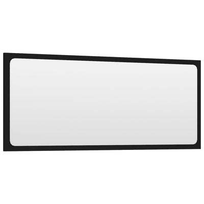 Bathroom Mirror Black 90x1.5x37 cm Engineered Wood