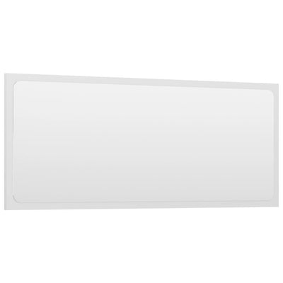 Bathroom Mirror High Gloss White 90x1.5x37 cm Engineered Wood