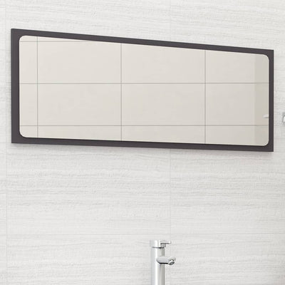 Bathroom Mirror Grey 100x1.5x37 cm Engineered Wood