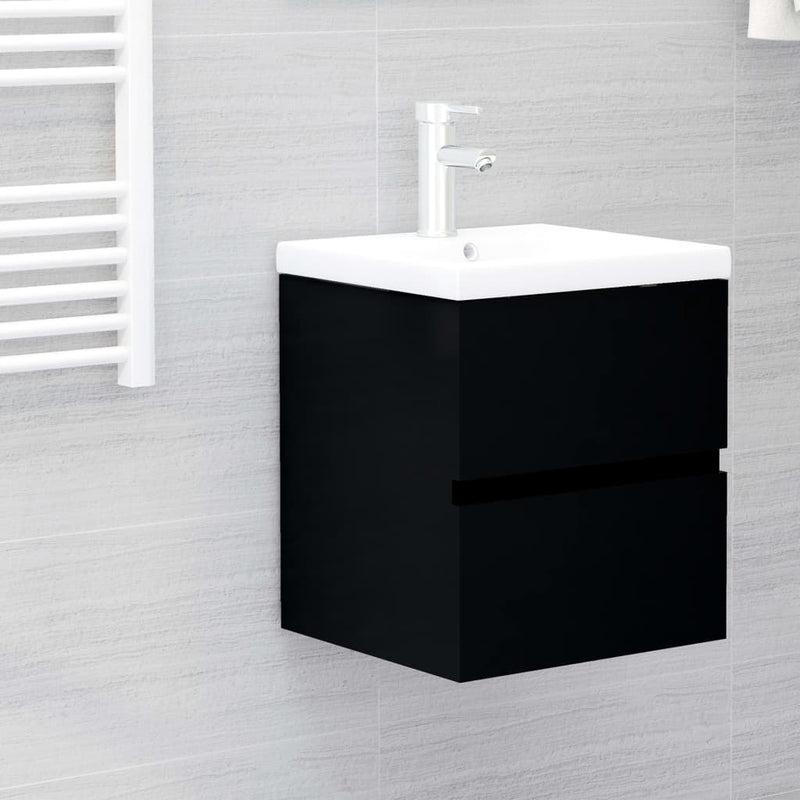 Sink Cabinet Black 41x38.5x45 cm Engineered Wood