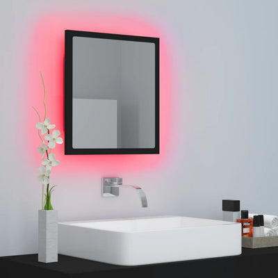 LED Bathroom Mirror Black 40x8.5x37 cm Acrylic