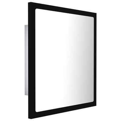 LED Bathroom Mirror Black 40x8.5x37 cm Acrylic