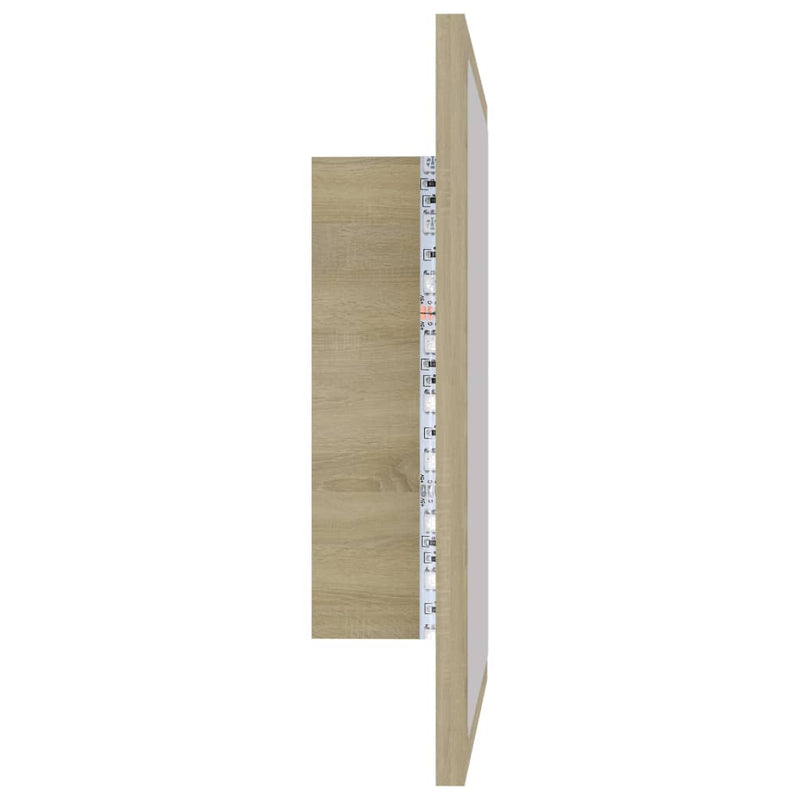 LED Bathroom Mirror Sonoma Oak 40x8.5x37 cm Acrylic