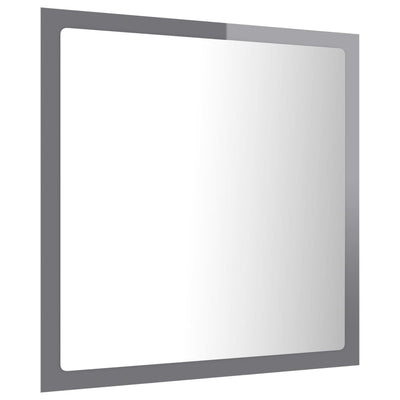 LED Bathroom Mirror High Gloss Grey 40x8.5x37 cm Acrylic