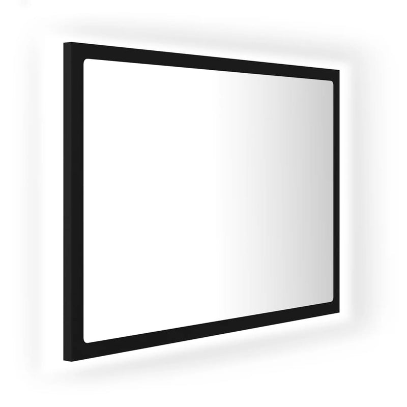 LED Bathroom Mirror Black 60x8.5x37 cm Acrylic