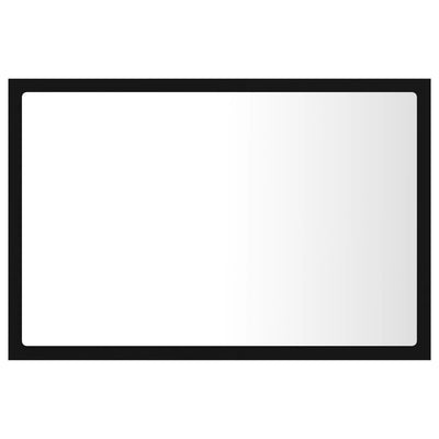 LED Bathroom Mirror Black 60x8.5x37 cm Acrylic