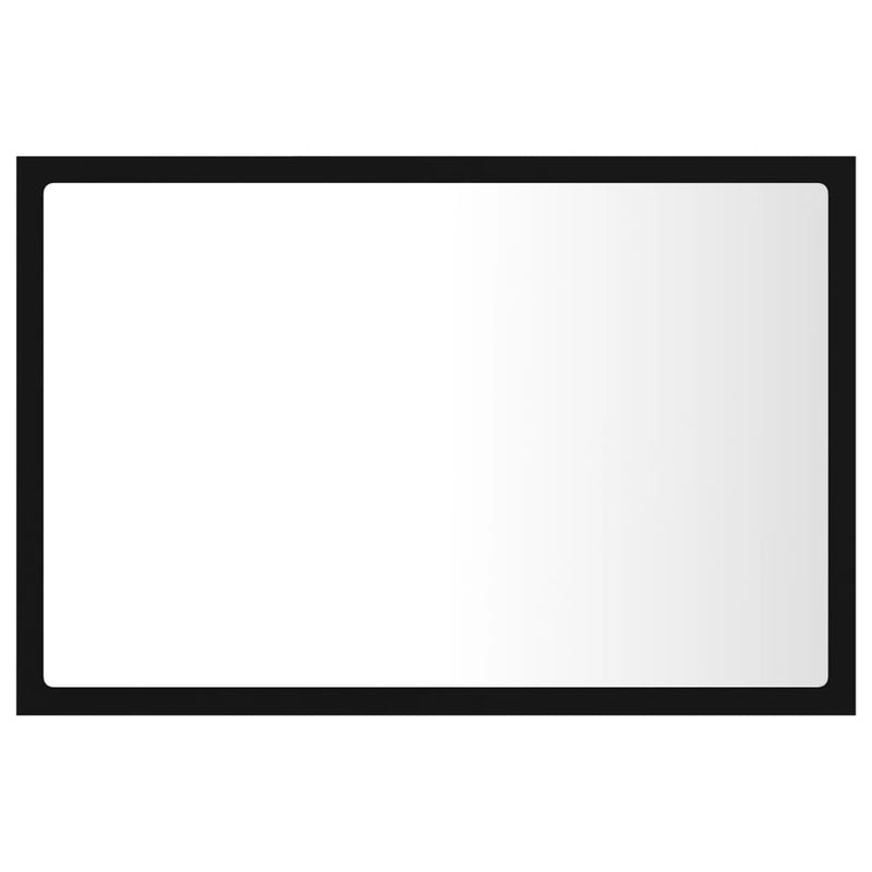 LED Bathroom Mirror Black 60x8.5x37 cm Acrylic