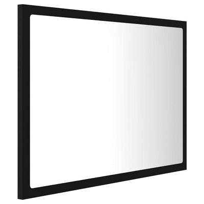 LED Bathroom Mirror Black 60x8.5x37 cm Acrylic