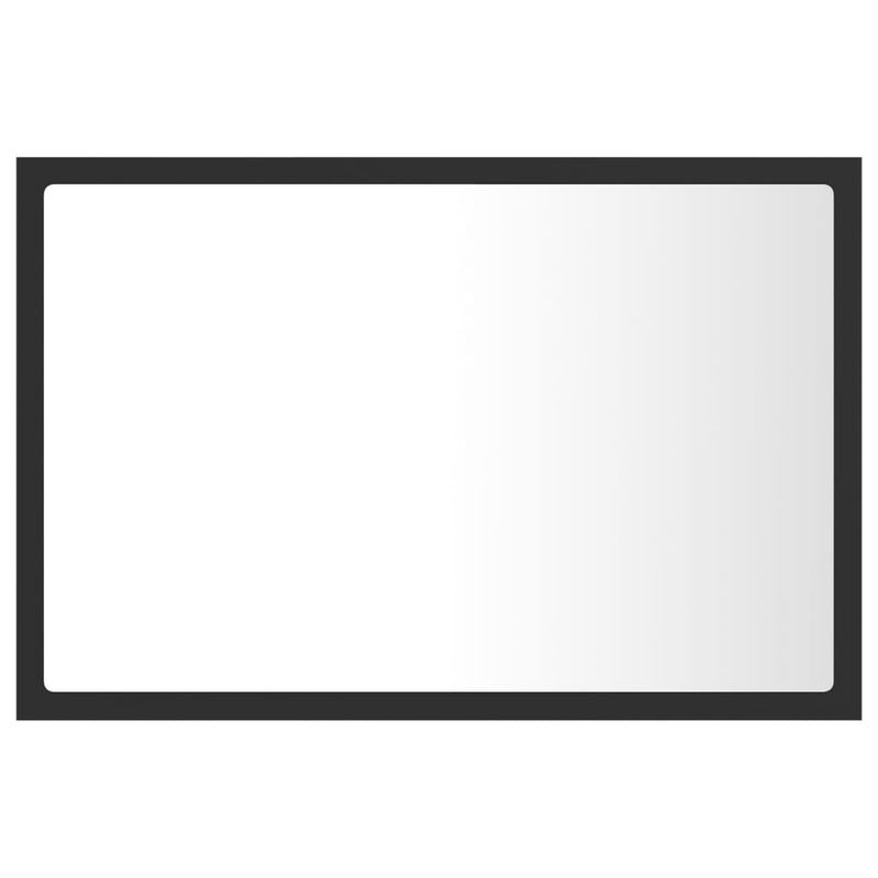 LED Bathroom Mirror Grey 60x8.5x37 cm Acrylic