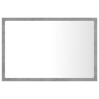 LED Bathroom Mirror Concrete Grey 60x8.5x37 cm Acrylic