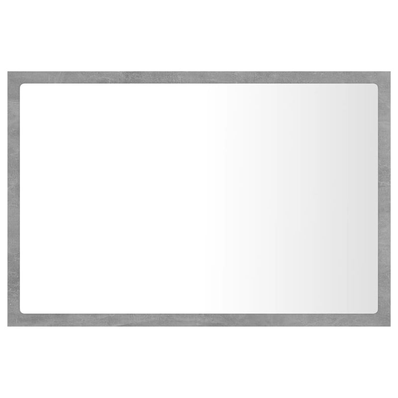 LED Bathroom Mirror Concrete Grey 60x8.5x37 cm Acrylic