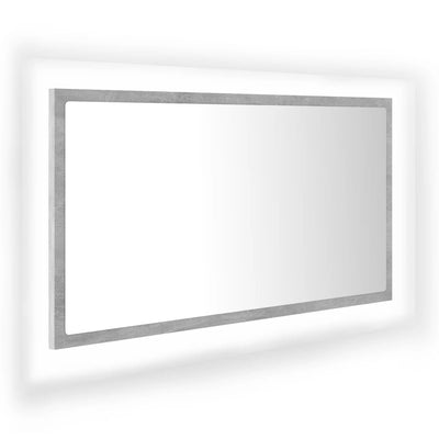 LED Bathroom Mirror Concrete Grey 80x8.5x37 cm Acrylic