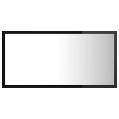 LED Bathroom Mirror High Gloss Black 80x8.5x37 cm Acrylic