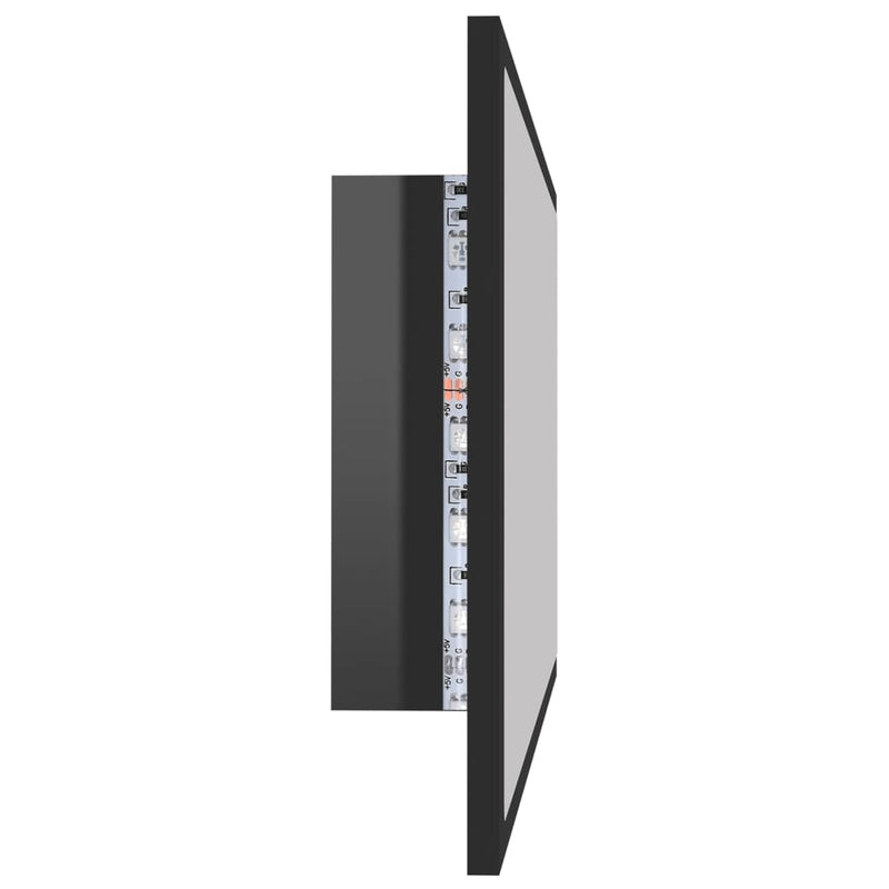 LED Bathroom Mirror High Gloss Black 80x8.5x37 cm Acrylic