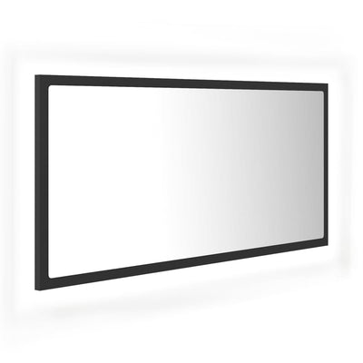 LED Bathroom Mirror Grey 90x8.5x37 cm Acrylic