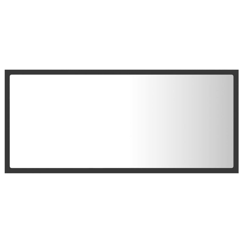 LED Bathroom Mirror Grey 90x8.5x37 cm Acrylic