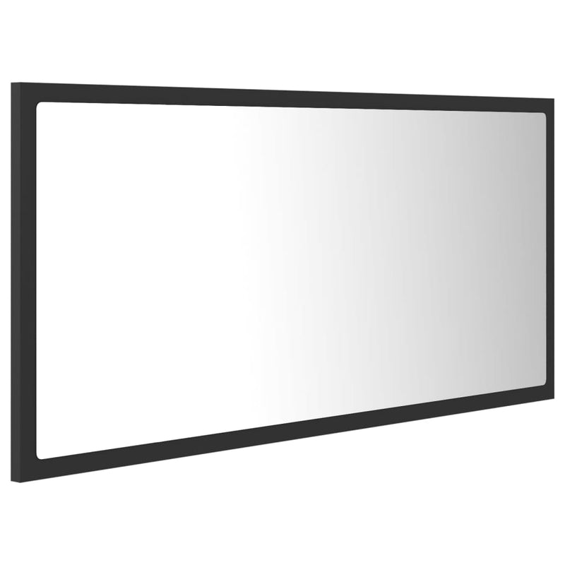 LED Bathroom Mirror Grey 90x8.5x37 cm Acrylic