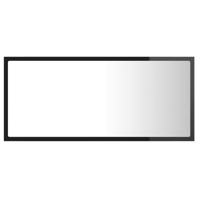 LED Bathroom Mirror High Gloss Black 90x8.5x37 cm Acrylic