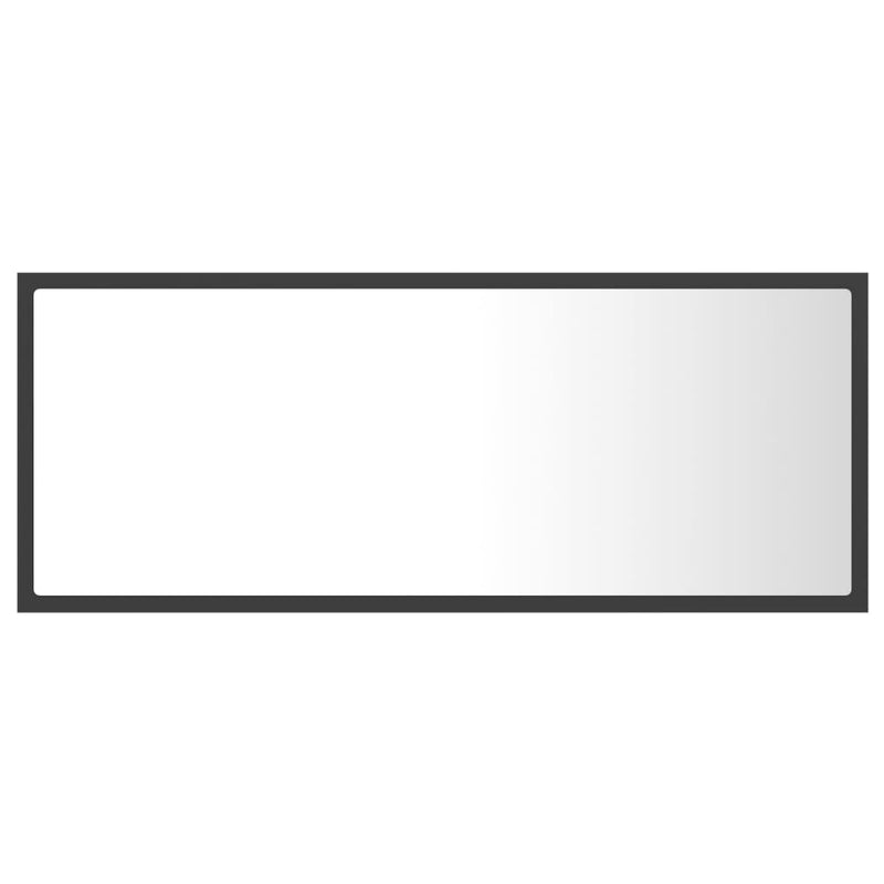 LED Bathroom Mirror Grey 100x8.5x37 cm Acrylic