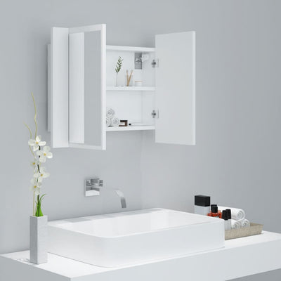 LED Bathroom Mirror Cabinet White 60x12x45 cm Acrylic