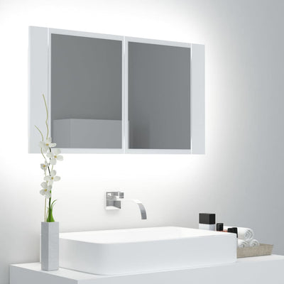 LED Bathroom Mirror Cabinet White 80x12x45 cm Acrylic