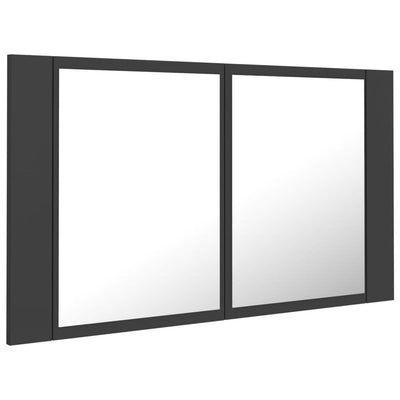 LED Bathroom Mirror Cabinet Grey 80x12x45 cm Acrylic