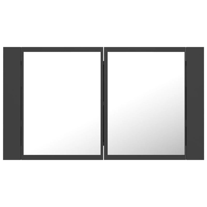 LED Bathroom Mirror Cabinet Grey 80x12x45 cm Acrylic