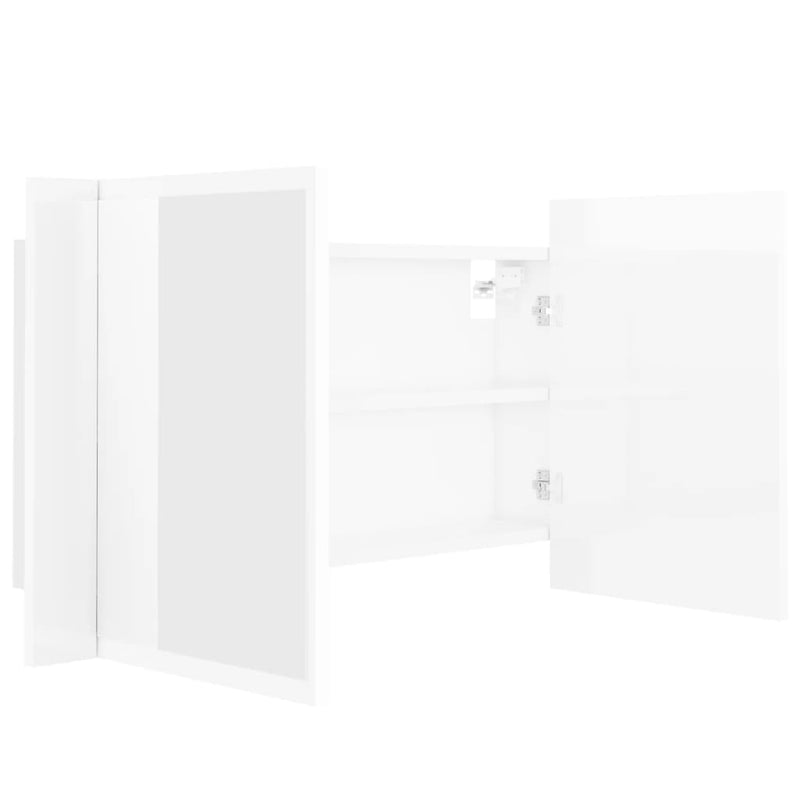 LED Bathroom Mirror Cabinet High Gloss White 80x12x45 cm Acrylic