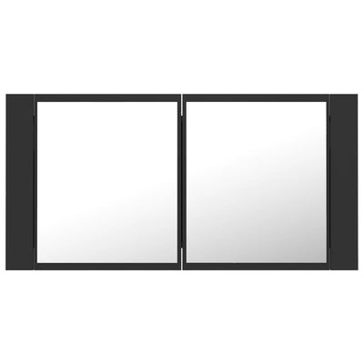 LED Bathroom Mirror Cabinet Grey 90x12x45 cm Acrylic