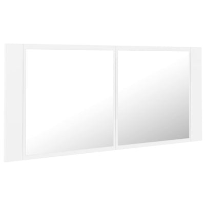 LED Bathroom Mirror Cabinet White 100x12x45 cm Acrylic