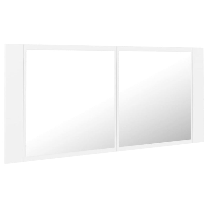 LED Bathroom Mirror Cabinet White 100x12x45 cm Acrylic