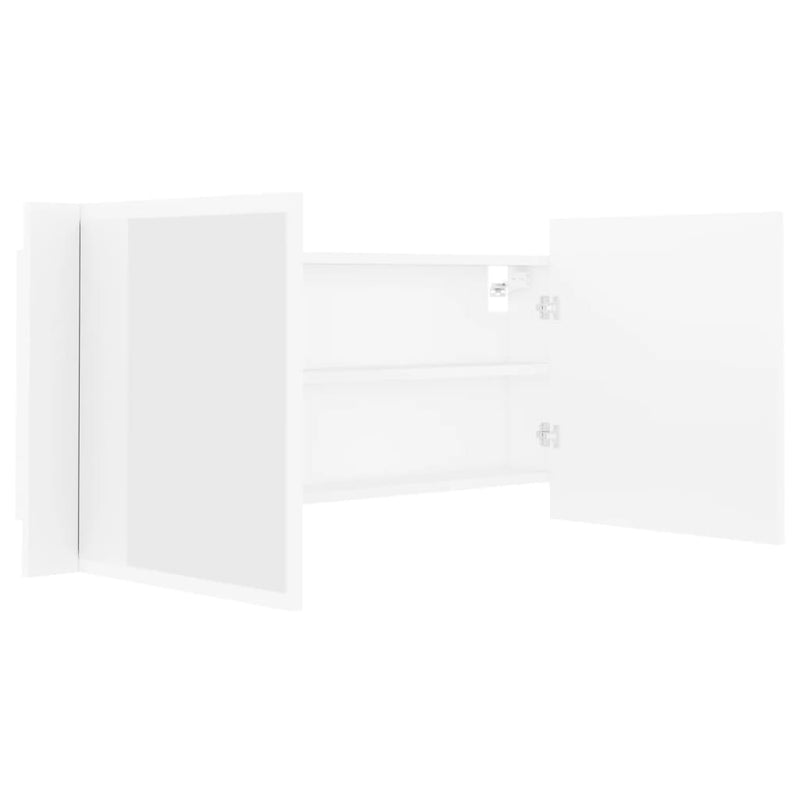 LED Bathroom Mirror Cabinet White 100x12x45 cm Acrylic