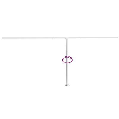 Awning Post Set White 600x245 cm Iron