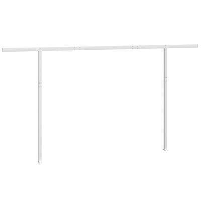 Awning Post Set White 450x245 cm Iron