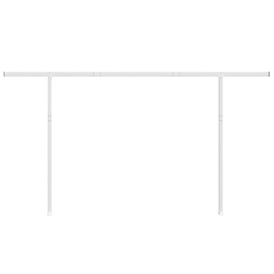 Awning Post Set White 450x245 cm Iron