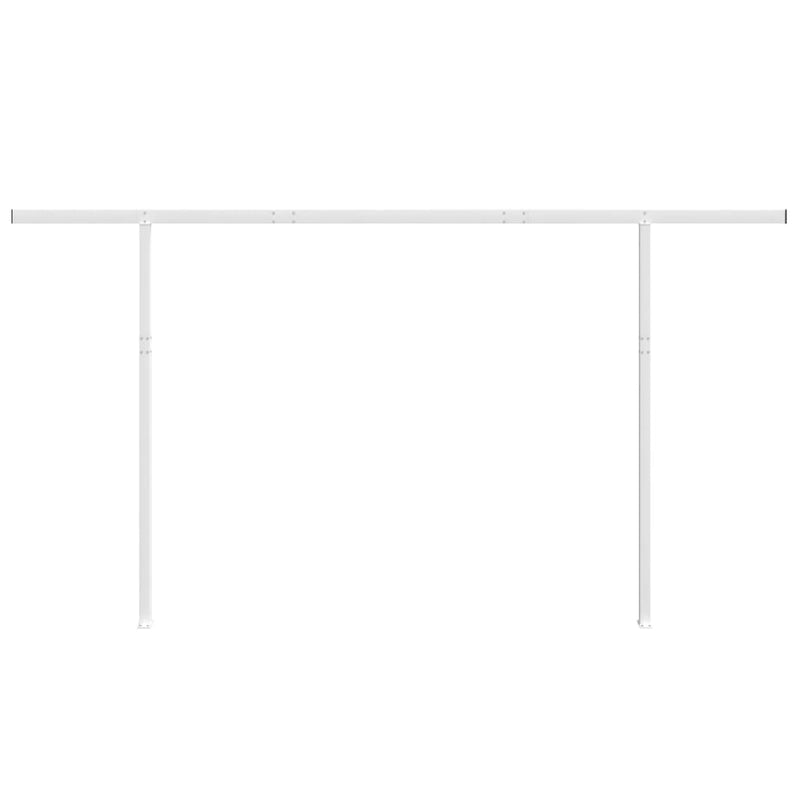 Awning Post Set White 450x245 cm Iron