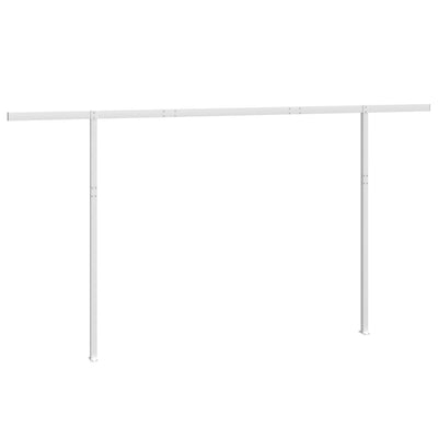 Awning Post Set White 450x245 cm Iron