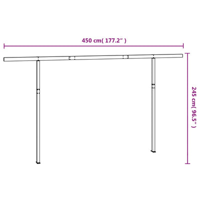 Awning Post Set White 450x245 cm Iron