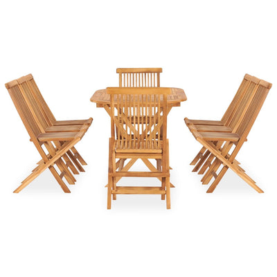 9 Piece Folding Outdoor Dining Set Solid Wood Teak